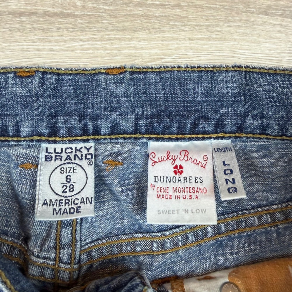 Vintage 90s Lucky Brand By Gene Montesano Sweet N Low Flare Jeans Womens 28 - Picture 2 of 11